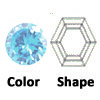 lab created aquamarine hexagon