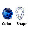 lab created blue spinel pear