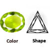 Sim Glass Green Peridot Triangle