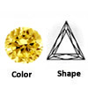 cz golden yellow triangle