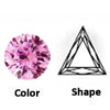 cz pink rose triangle