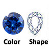 lab created blue sapphire pear