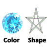 lab created dark aquamarine star