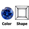 lab created dark blue sapphire  square