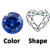lab created dark blue sapphire heart