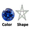 lab created dark blue sapphire star