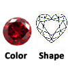 lab created dark garnet heart