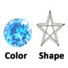 lab created deep aquamarine star