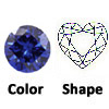 lab created very dark blue sapphire heart