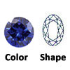 lab created very dark blue sapphire oval