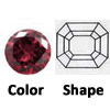 lab created very dark garnet octagon